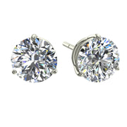 Boucles d'oreilles diamants naturels ronds 5.00 carats or blanc Cristina